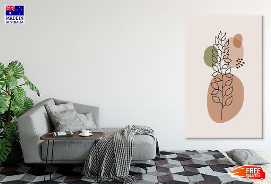 Plant Leaves Line Art Design Print 100% Australian Made