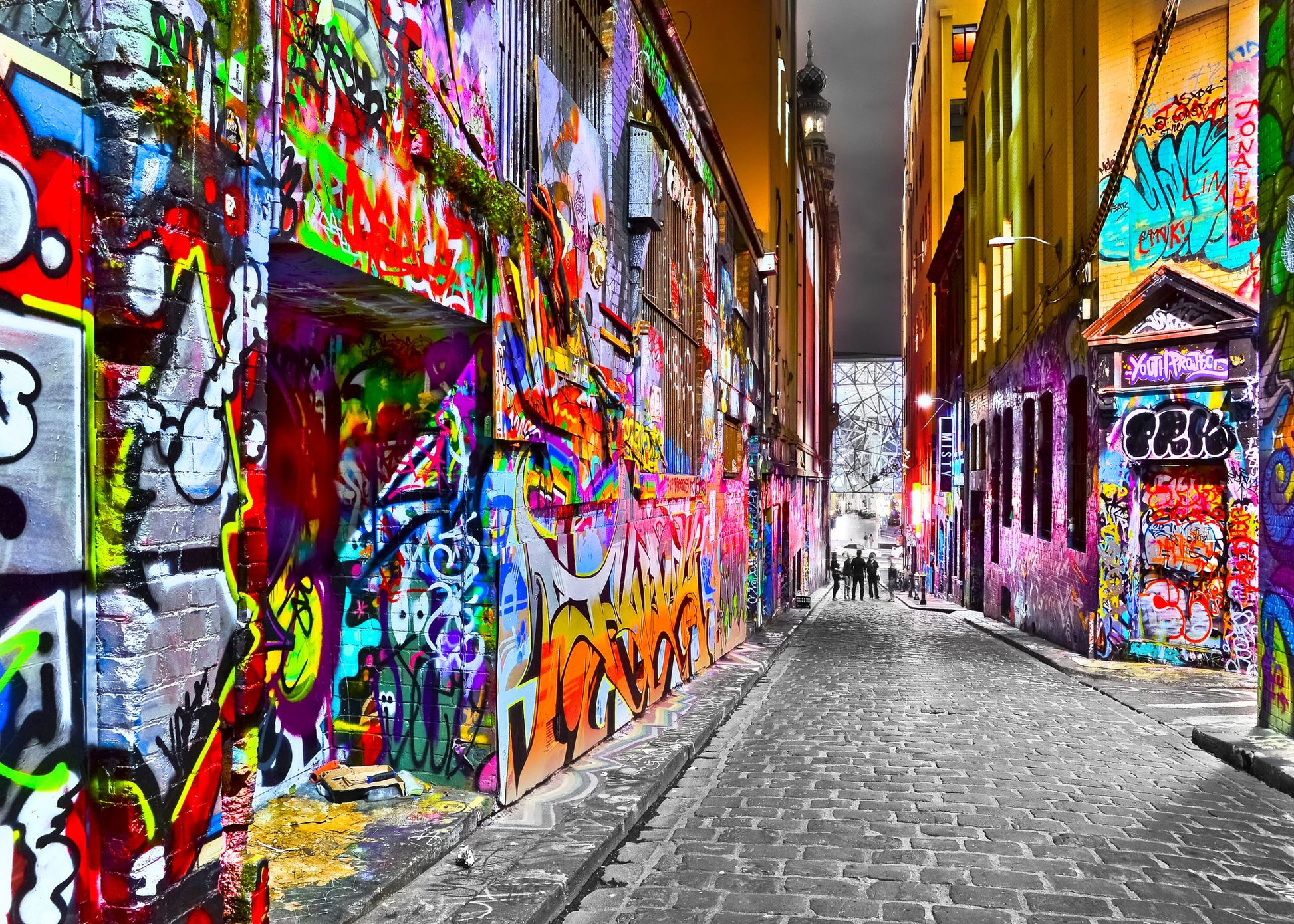 Graffiti Melbourne Skyline sunset Print 100% Australian Made