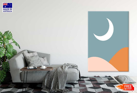Moon over Mountain Vector Design Art Print 100% Australian Made