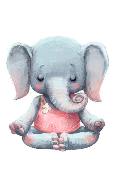 Elephant Watercolor Painting Nursery & Kids Print 100% Australian Made