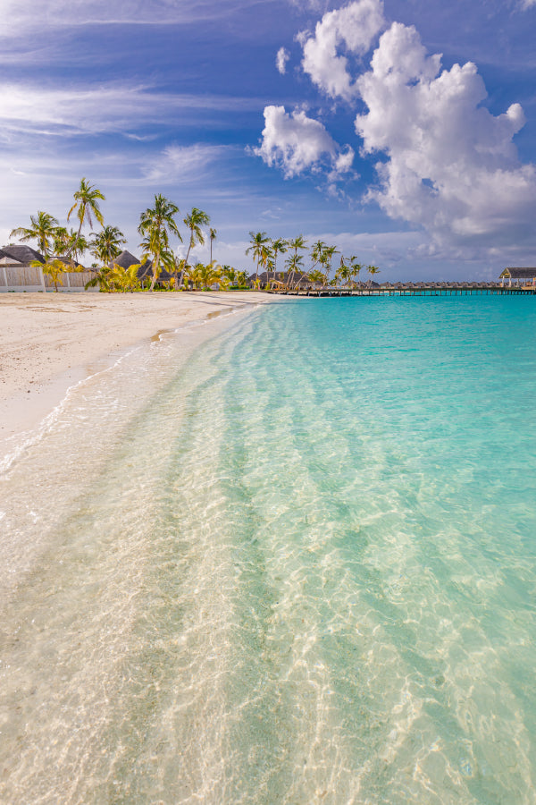 Maldives Paradise Sea & Moody Sky Scenery Print 100% Australian Made