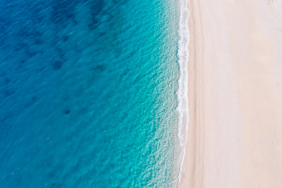 White Sandy Beach Aerial View Greece Home Decor Premium Quality Poster Print Choose Your Sizes