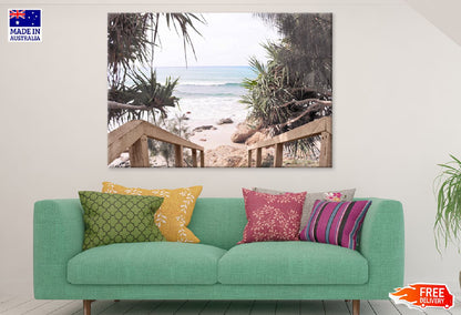 Coastal Beach Wooden Pier View Photograph Print 100% Australian Made