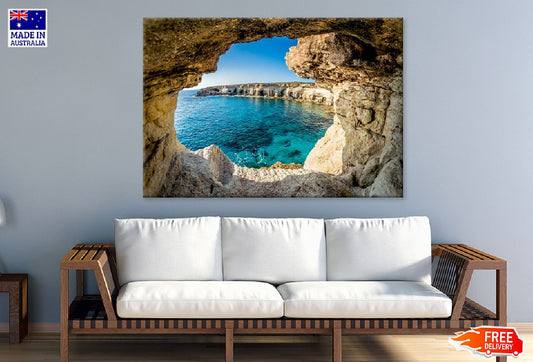 Sea Caves near Ayia Napa Cyprus Photograph Print 100% Australian Made