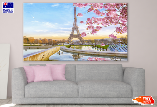 Eiffel Tower & Cherry Blossom Tree Photograph Print 100% Australian Made