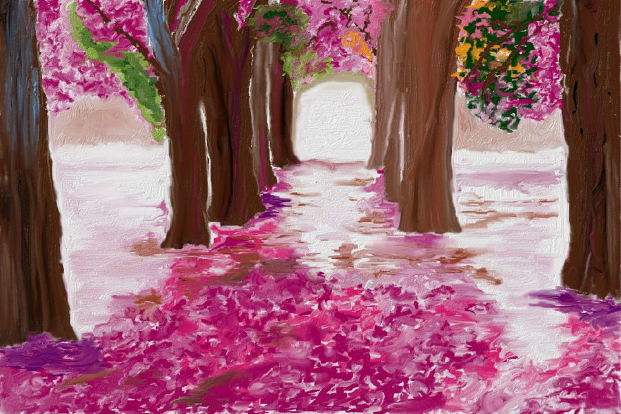 Blossom Trees Pathway Painting Print 100% Australian Made