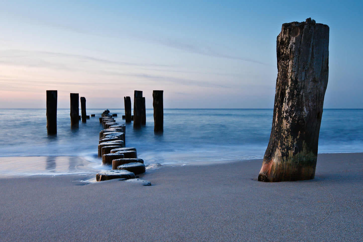 Beach with Bridge Ruins Photograph Print 100% Australian Made