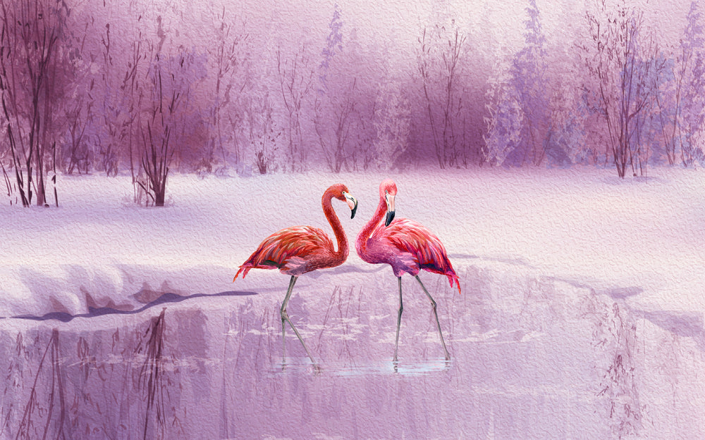 Flamingo Birds on Lake Painting Home Decor Premium Quality Poster Print Choose Your Sizes