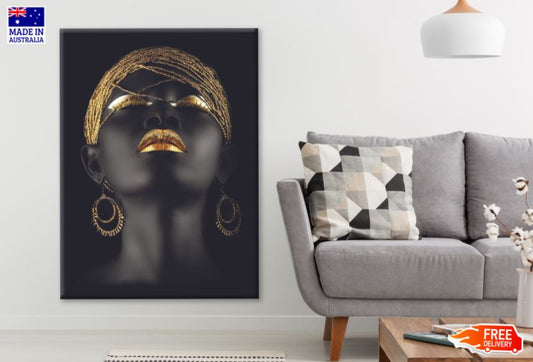 Girl Portrait with Gold & Black Makeup Fashion Photograph Print 100% Australian Made