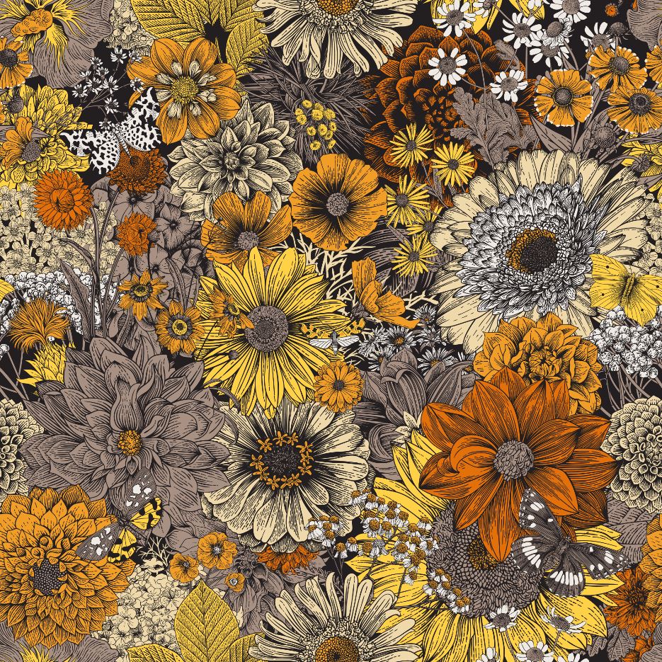 Square Canvas Colorful Floral Pattern Design High Quality Print 100% Australian Made