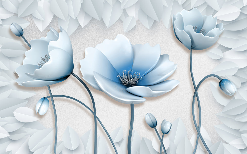 Blue & White Floral Watercolor Painting Print 100% Australian Made Photograph Print 100% Australian Made