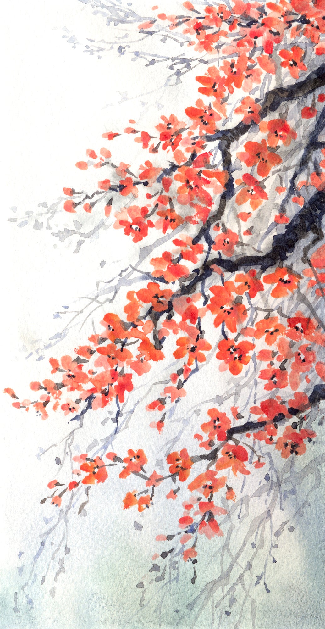 Colorful Floral Tree Watercolor Painting Print 100% Australian Made