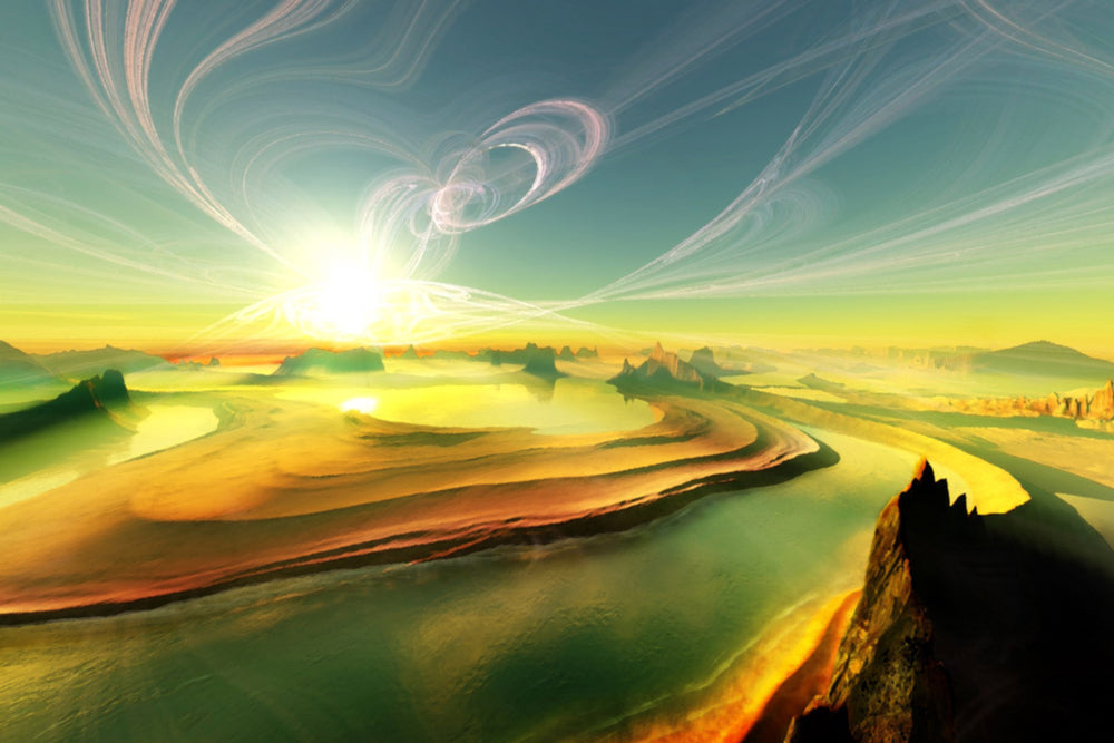 River in the Desert with Clouds Photograph Print 100% Australian Made