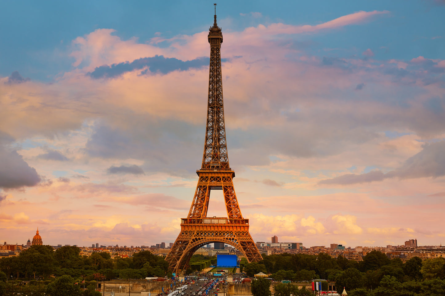 Eiffel Tower at Sunset Photograph Home Decor Premium Quality Poster Print Choose Your Sizes