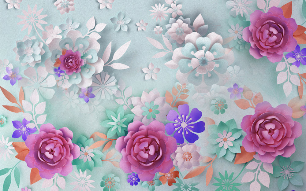 Colorful Flowers 3D Design Home Decor Premium Quality Poster Print Choose Your Sizes