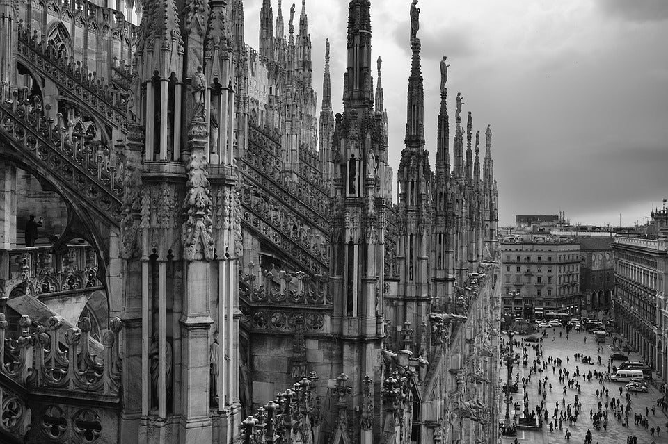 Duomo di Milano in Italy B&W Photograph Print 100% Australian Made