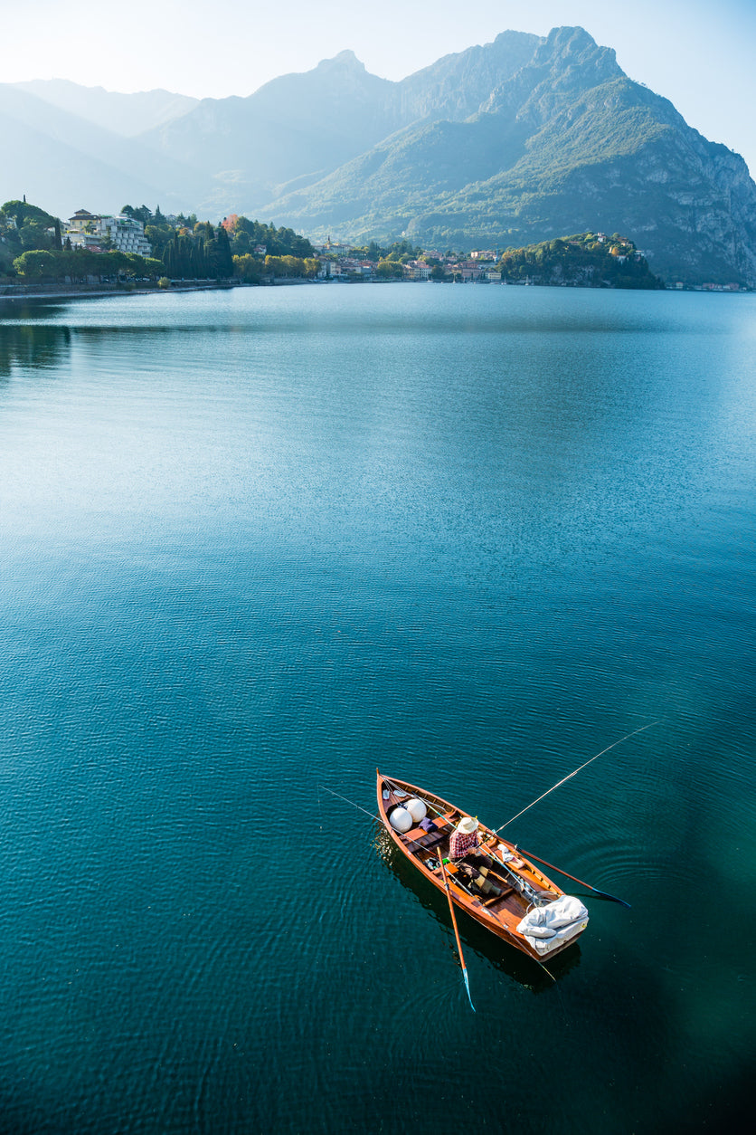 Boat on Lake Scenery Photograph Print 100% Australian Made