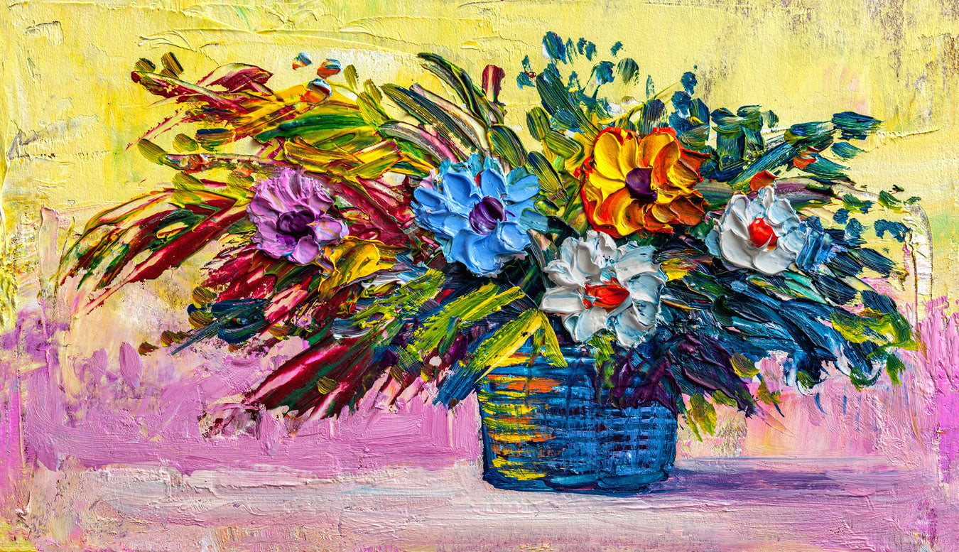 Flower Vase Oil Painting Home Decor Premium Quality Poster Print Choose Your Sizes