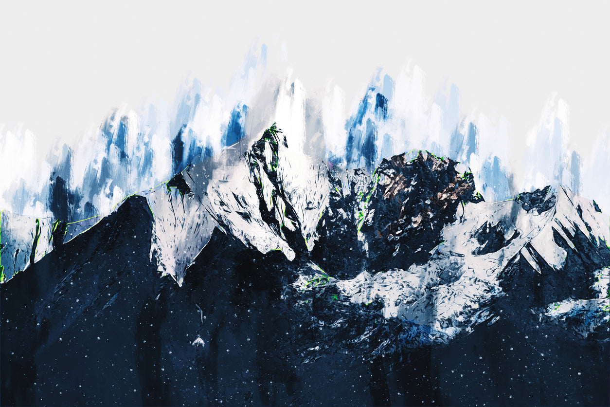 Mountain Scenery Oil Painting Home Decor Premium Quality Poster Print Choose Your Sizes