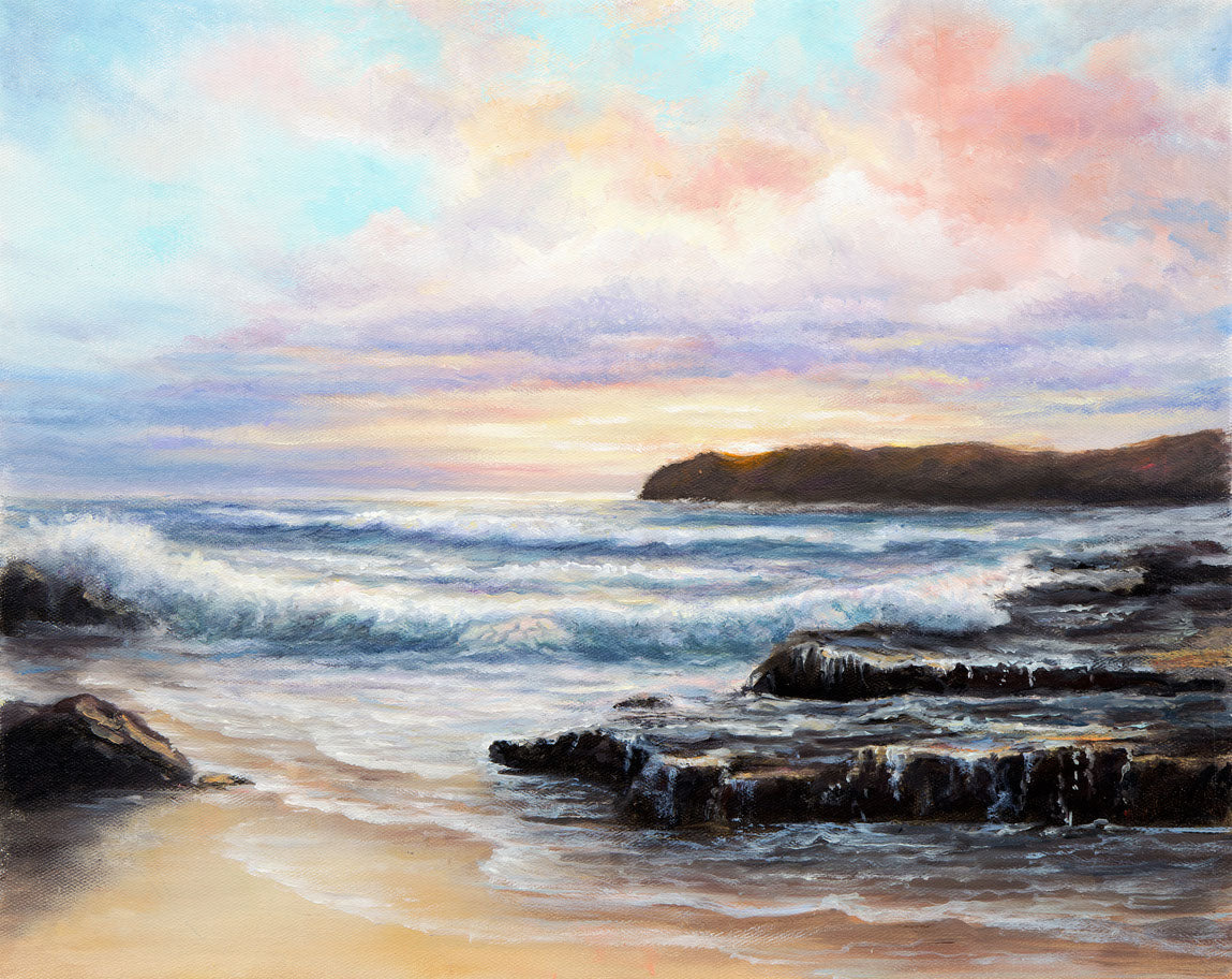Sea Scenery Oil Painting Print 100% Australian Made