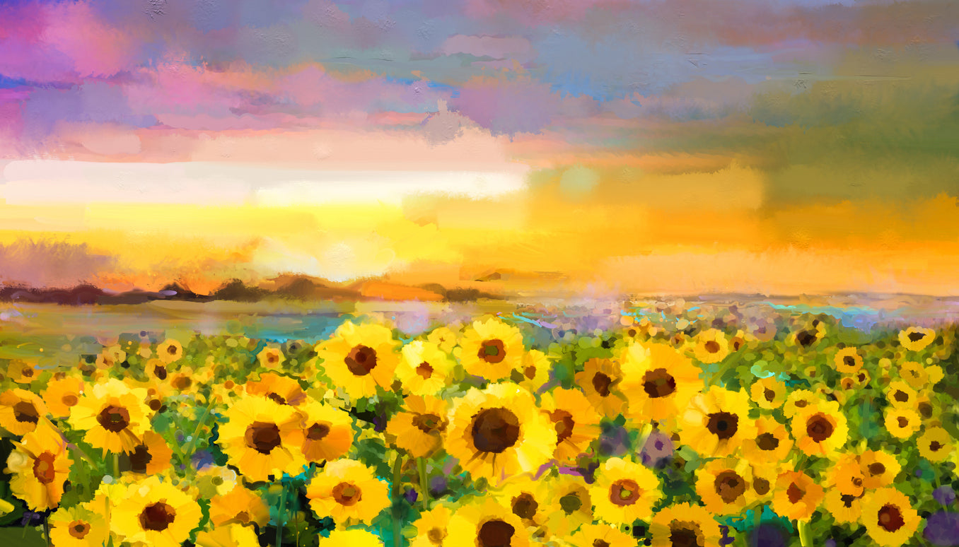 Sunflowers Field Oil Painting Home Decor Premium Quality Poster Print Choose Your Sizes