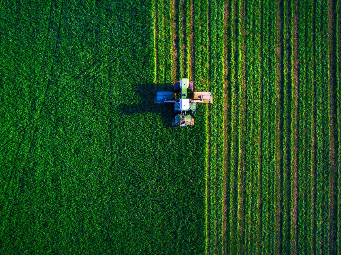 Field & Tractor Aerial Photograph Print 100% Australian Made
