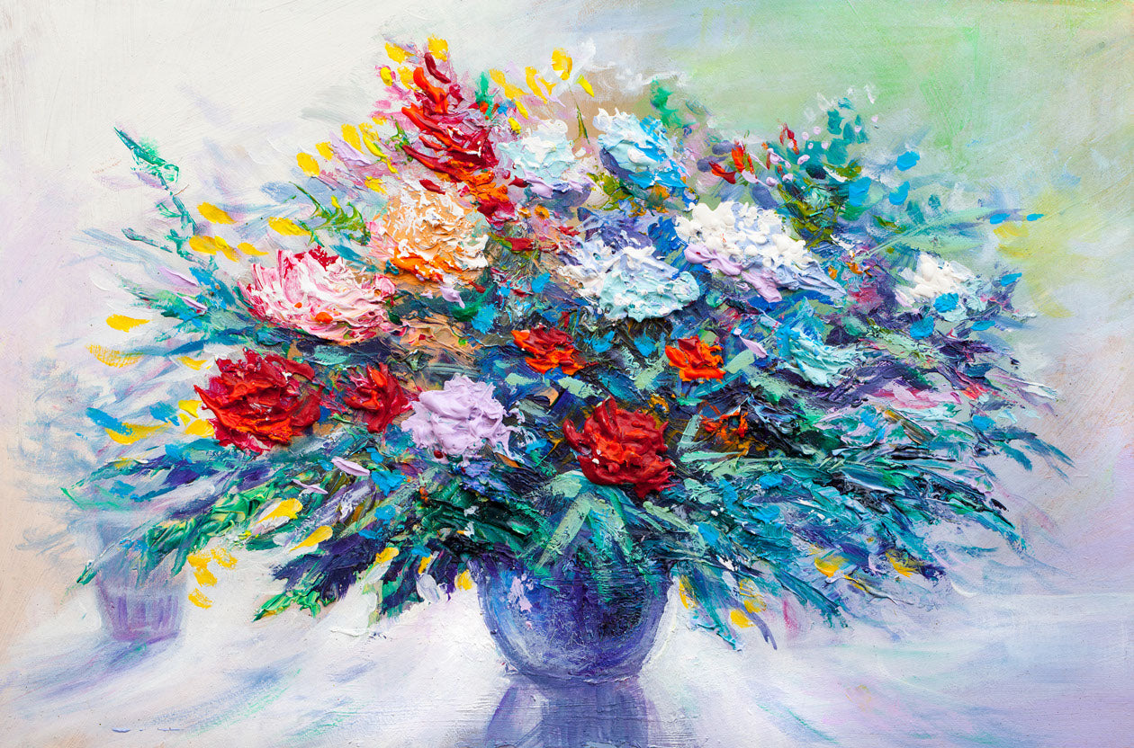 Flowers Vase Oil Painting Home Decor Premium Quality Poster Print Choose Your Sizes