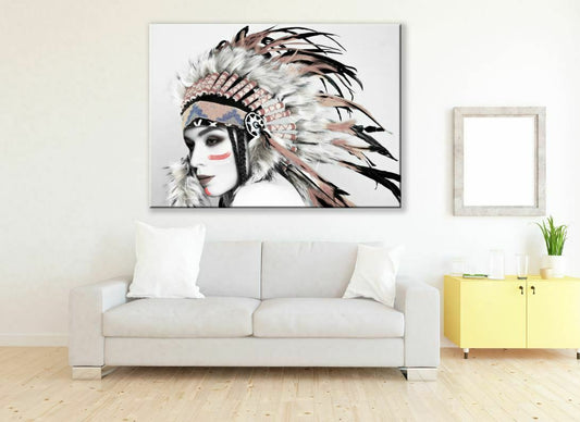 Popular American Indian Headdress Print 100% Australian Made
