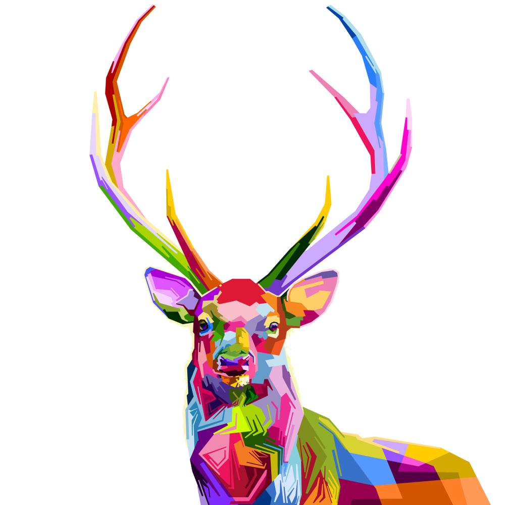 Abstract Colourful Deer Painting Print 100% Australian Made