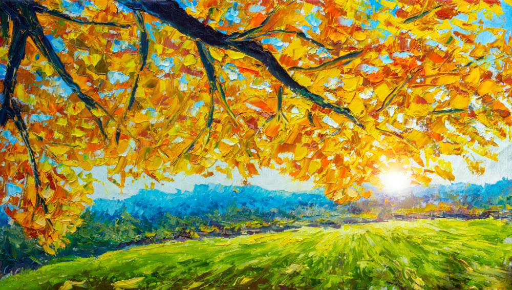 Autumn Tree Oil Painting Home Decor Premium Quality Poster Print Choose Your Sizes