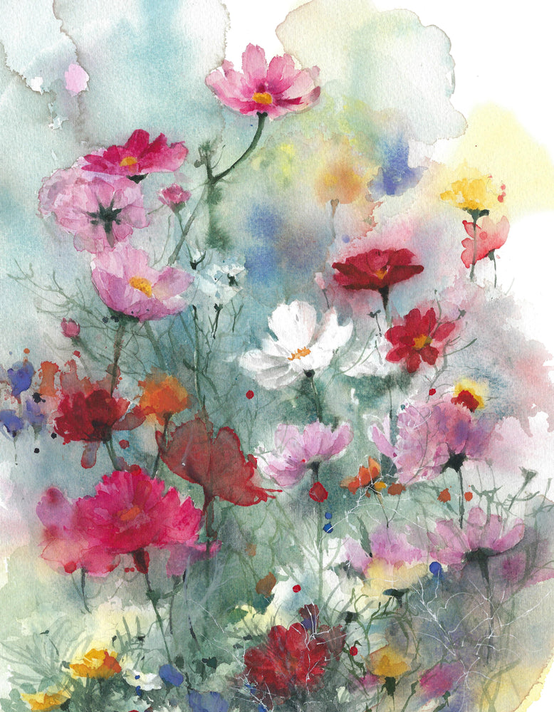 Colorful Watercolor Floral Painting Print 100% Australian Made