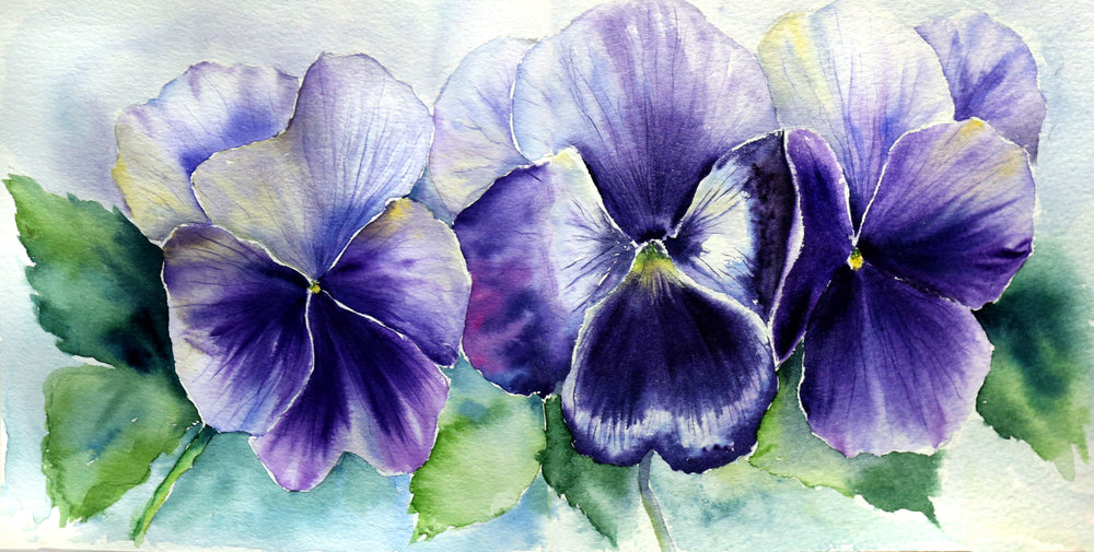 Blue Floral Bunch Painting Print 100% Australian Made