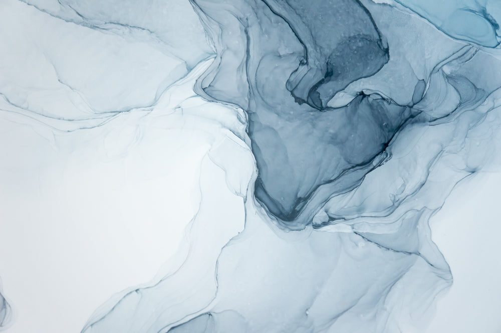 White & Blue Abstract Painting Print 100% Australian Made