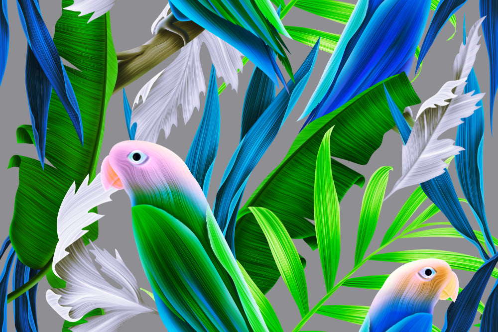 Parrot & Leaves Watercolor Painting Print 100% Australian Made