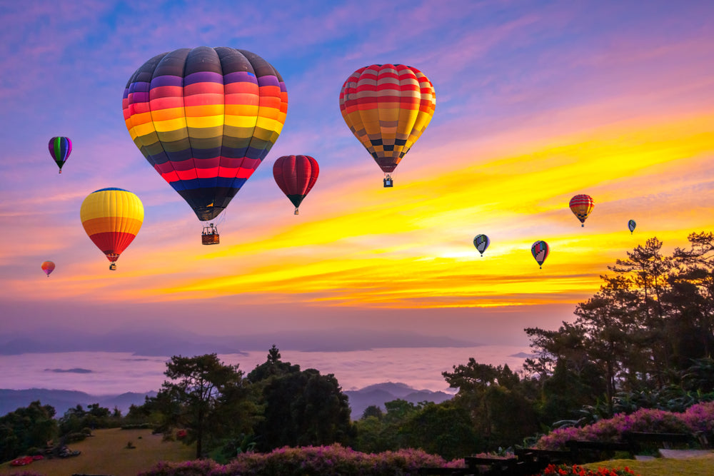 Balloons on Sunset Ske Photograph Home Decor Premium Quality Poster Print Choose Your Sizes