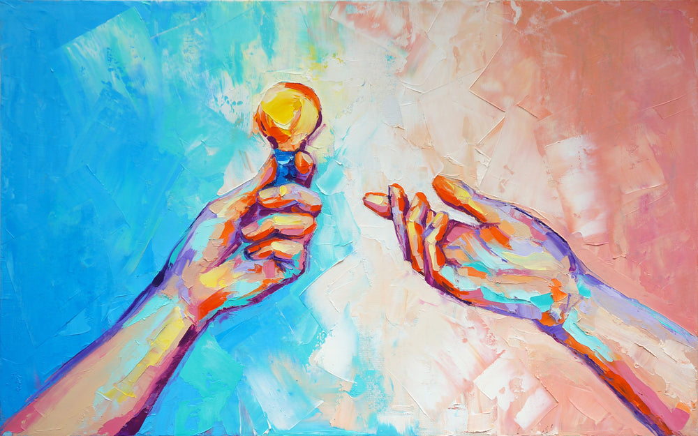 Hands & Bulb Abstract Painting Home Decor Premium Quality Poster Print Choose Your Sizes