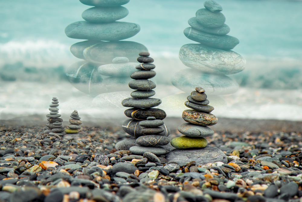 Stones Stacked at the Beach Photograph Print 100% Australian Made