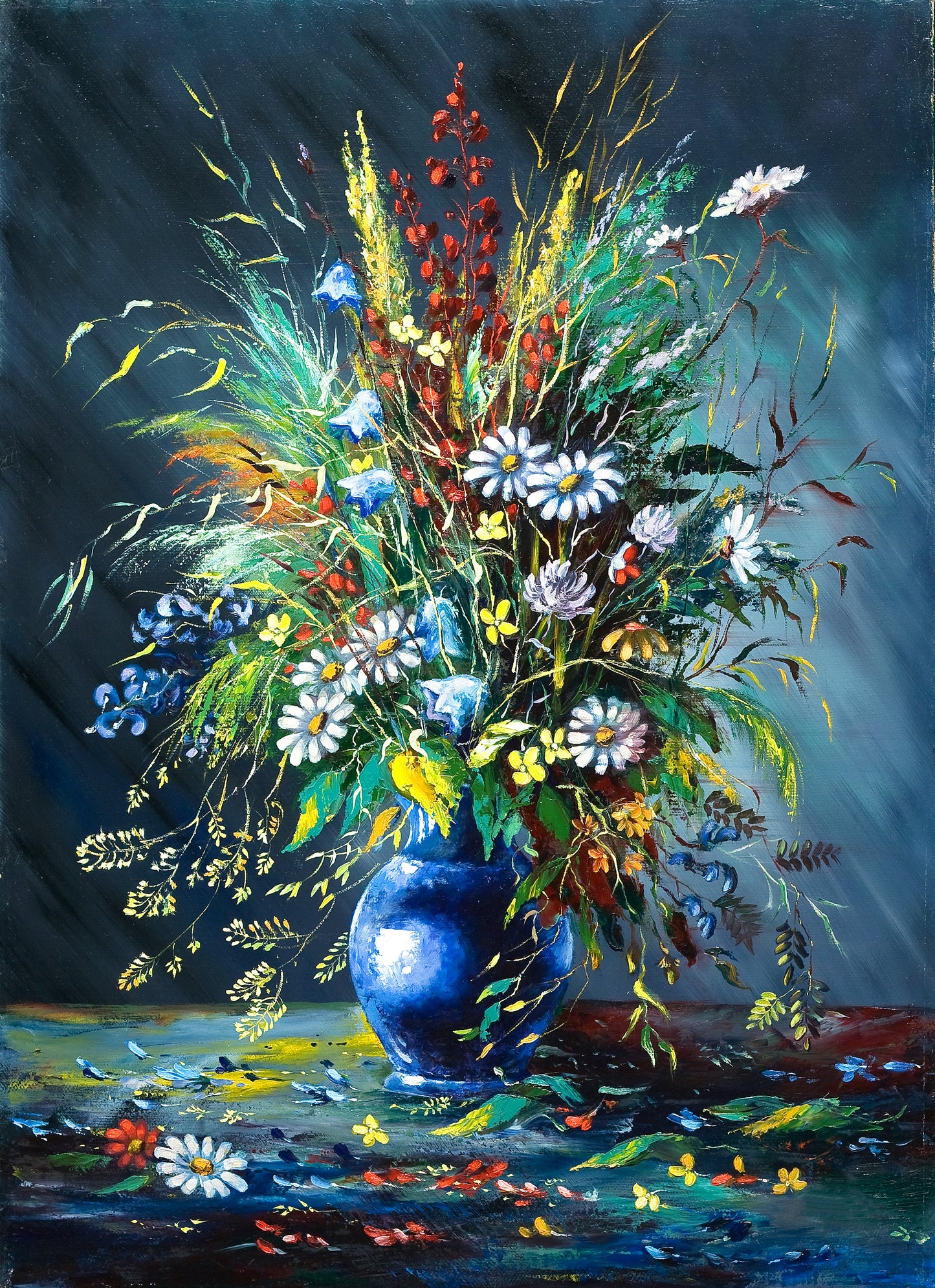 Colorful Flower Vase Oil Painting Print 100% Australian Made