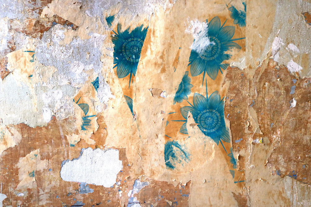 Vintage Torn Floral Wall Sticker Photograph Print 100% Australian Made