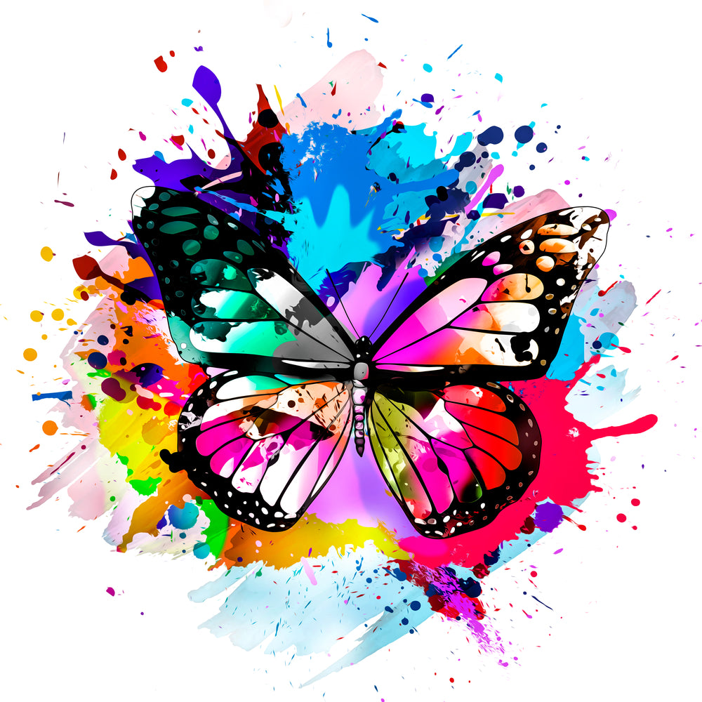 Square Canvas Butterfly Abstract Design High Quality Print 100% Australian Made