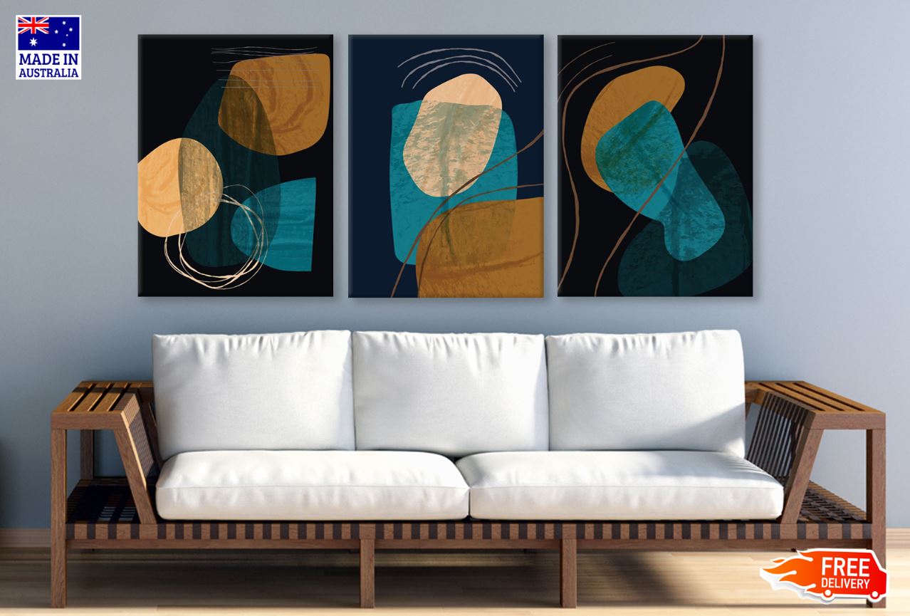 3 Set of Abstract Vector Design High Quality Print 100% Australian Made Wall Canvas Ready to Hang