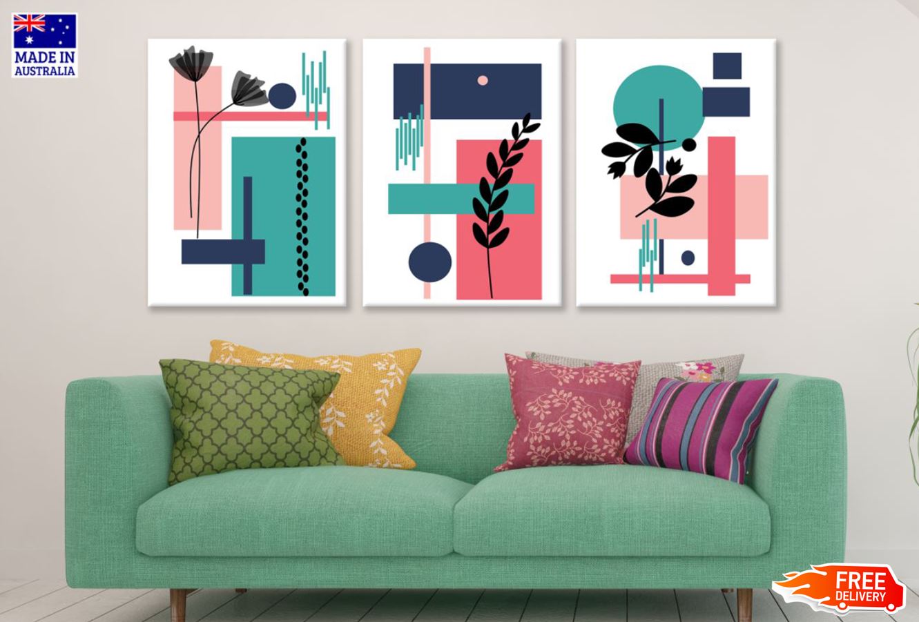 3 Set of Minimalist Colorful Art High Quality Print 100% Australian Made Wall Canvas Ready to Hang