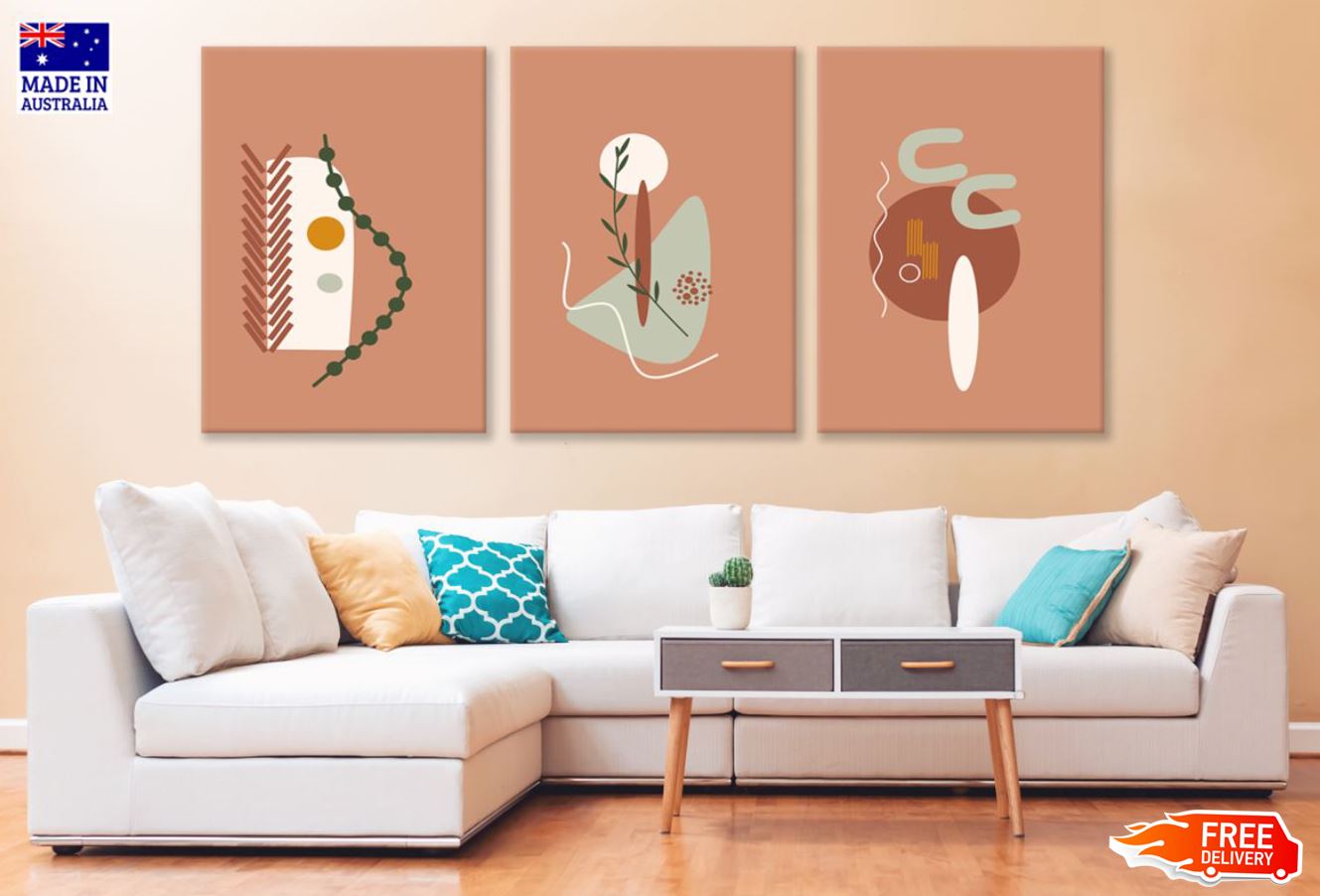 3 Set of Minimalist Shapes Art High Quality Print 100% Australian Made Wall Canvas Ready to Hang