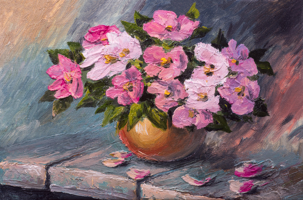 Colorful Flower Vase Oil Painting Print 100% Australian Made