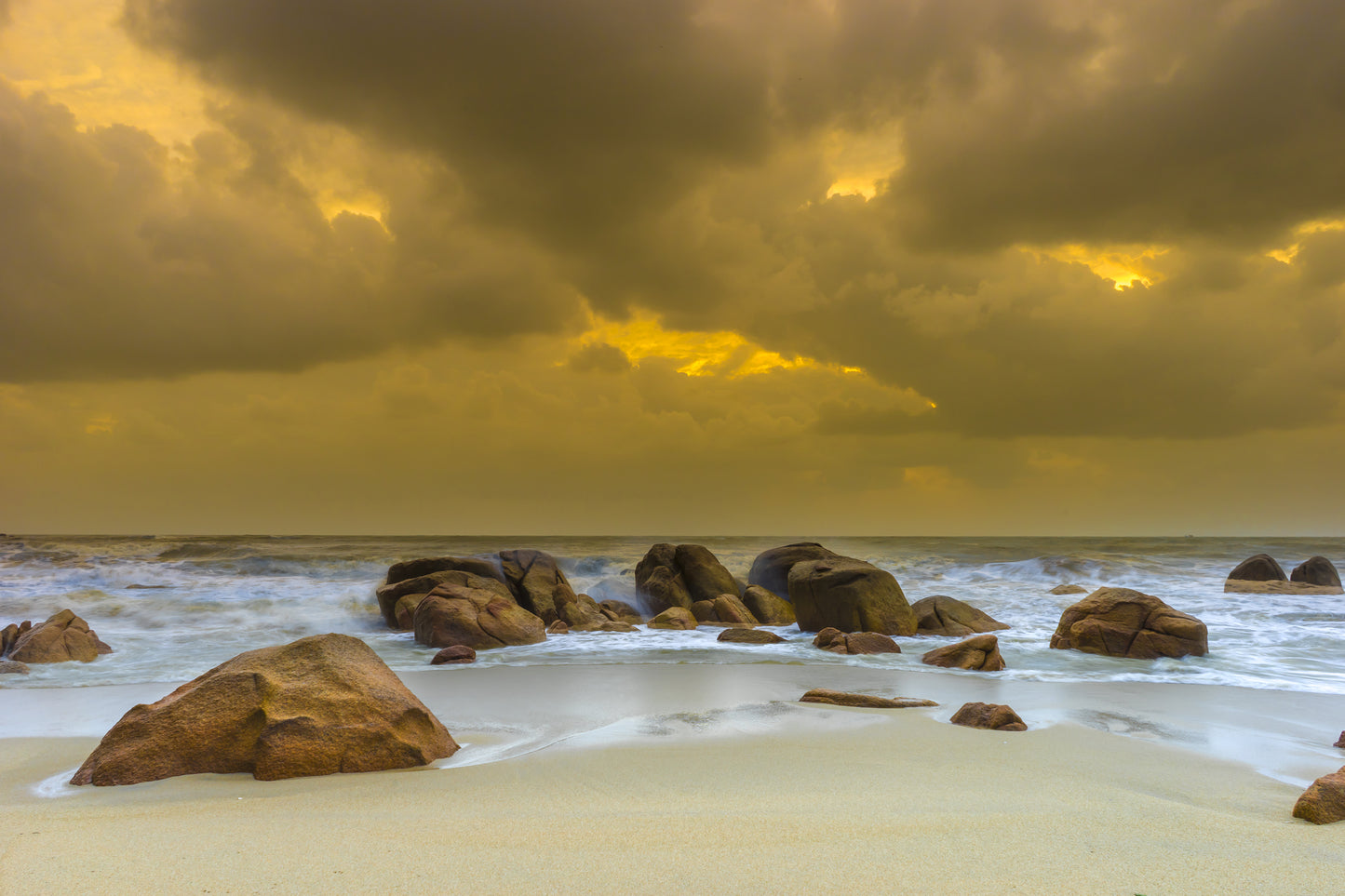 Sea with Golden Sky Photograph Print 100% Australian Made