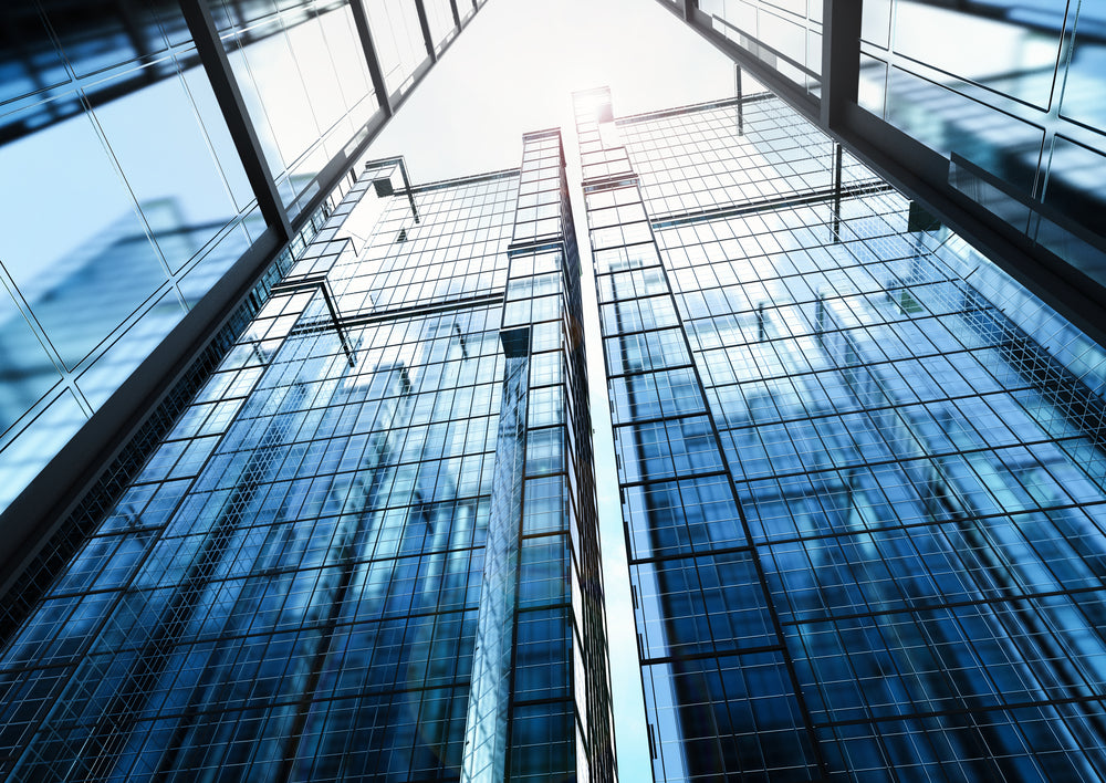 Glass Buildings B&W Photograph Home Decor Premium Quality Poster Print Choose Your Sizes