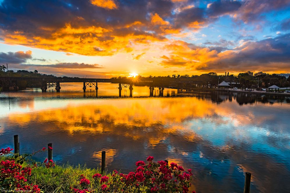 Bridge & Beach on Sunset Scenery Photograph Print 100% Australian Made