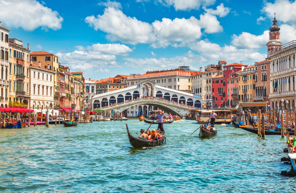 Boats on Canal in City Italy Photograph Home Decor Premium Quality Poster Print Choose Your Sizes