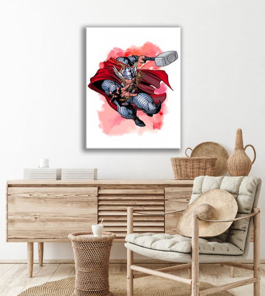 Thor Superhero's Watercolour Arts Print Premium Canvas Ready to Hang High Quality choose sizes