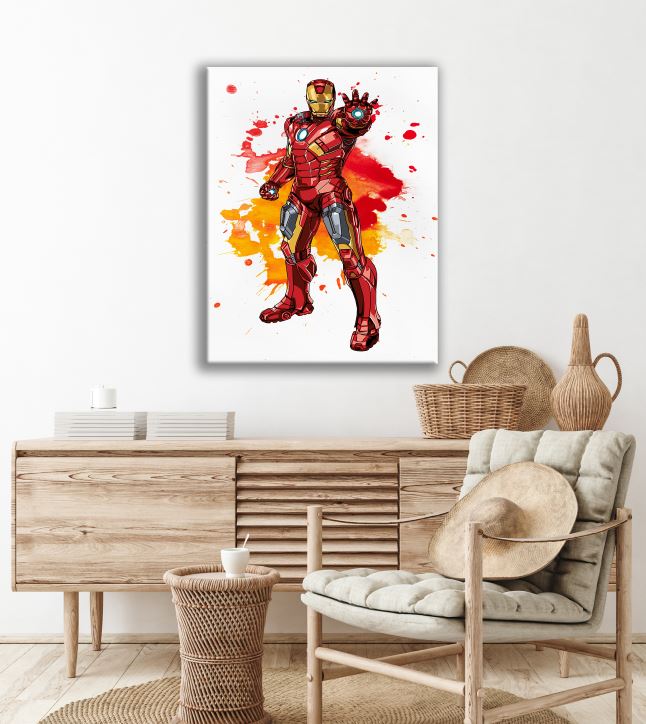 Iron Man Superhero's Watercolour Arts Print Premium Canvas Ready